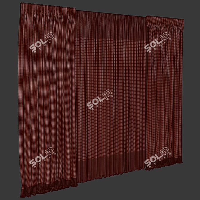 Polyester Curtains 230x152 - Colorful and Durable 3D model image 3