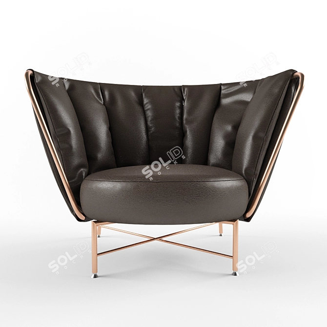 IL Loft Tulip Armchair: Modern Elegance in Every Detail 3D model image 2