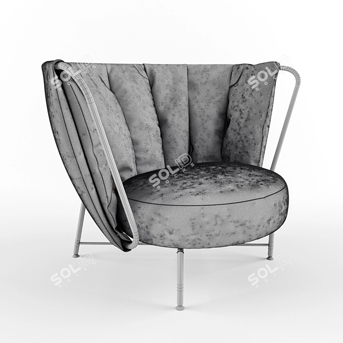 IL Loft Tulip Armchair: Modern Elegance in Every Detail 3D model image 3