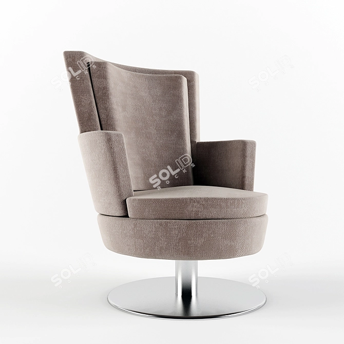 Cozy Velvet Armchair 3D model image 1