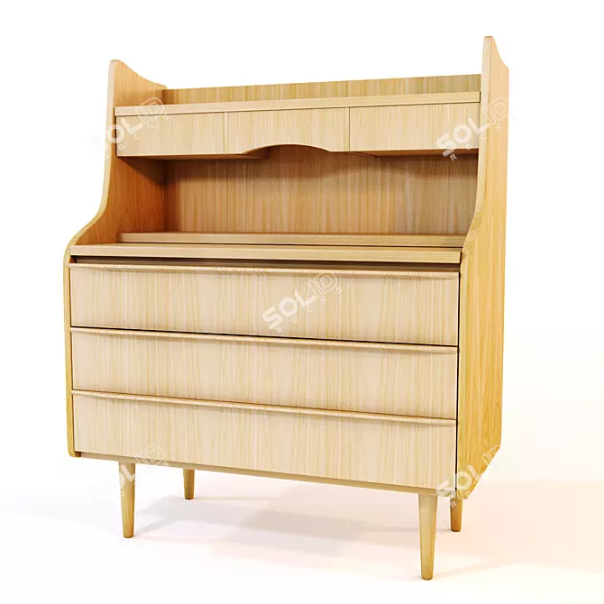 Classic Oak American Chest 3D model image 1