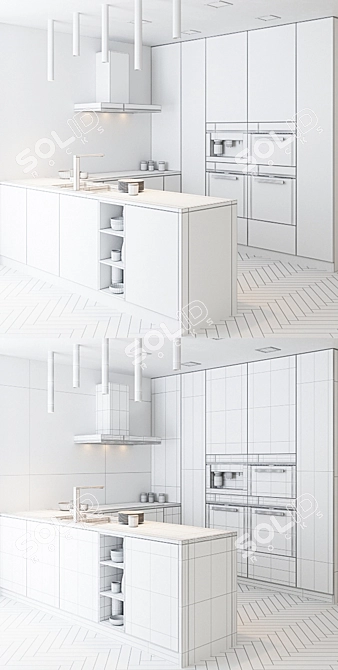 Miele Kitchen Set with Accessories 3D model image 2