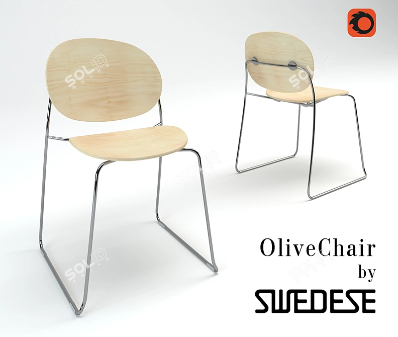 Swedese Olive Chair: Contemporary Comfort and Style 3D model image 1