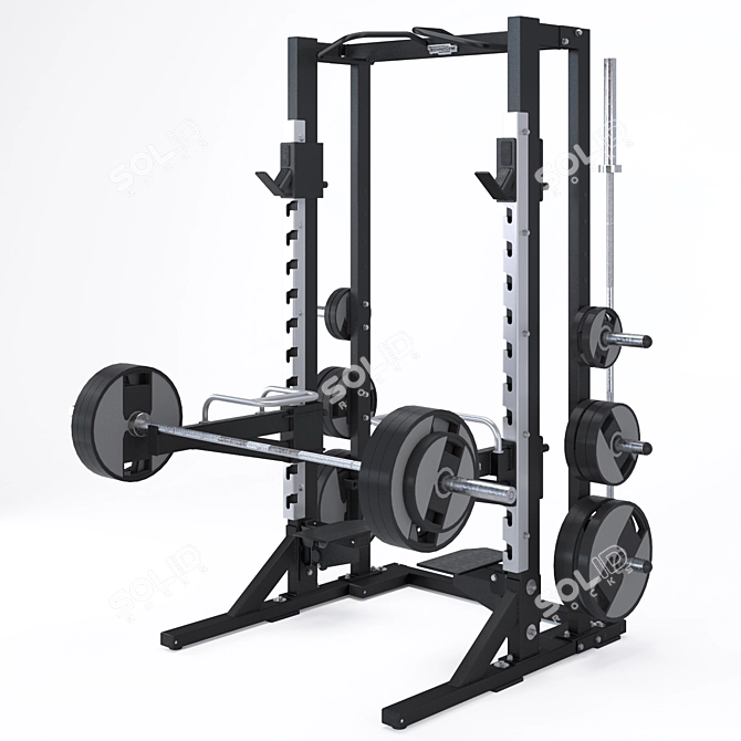 Pure Strength Olympic Half Rack 3D model image 1