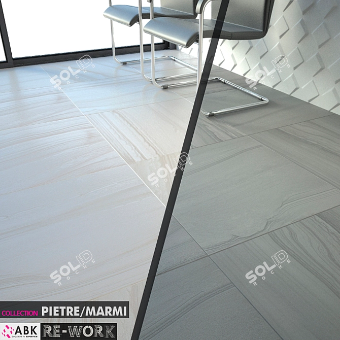 ABK Collection Re-Work Single 2 Grey White Tiles 3D model image 1