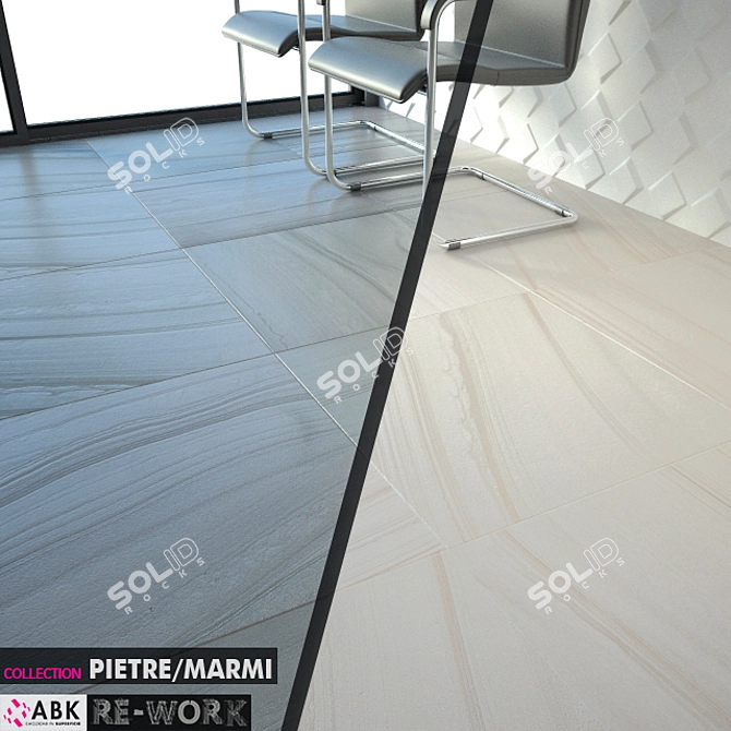 ABK Collection Re-Work Single 2 Grey White Tiles 3D model image 2