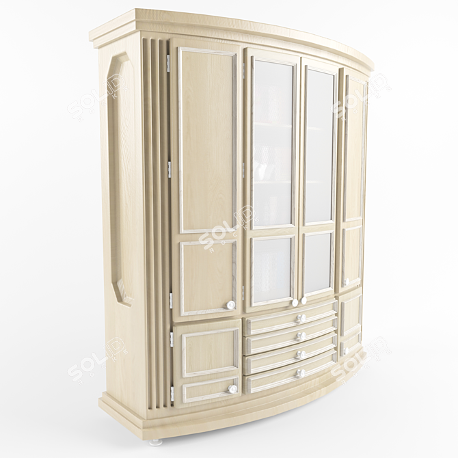 Sleek Wood Bookcase 3D model image 1