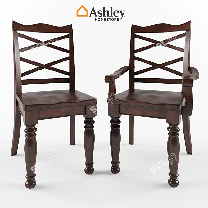 Elegant Porter Dining Chair 3D model image 1