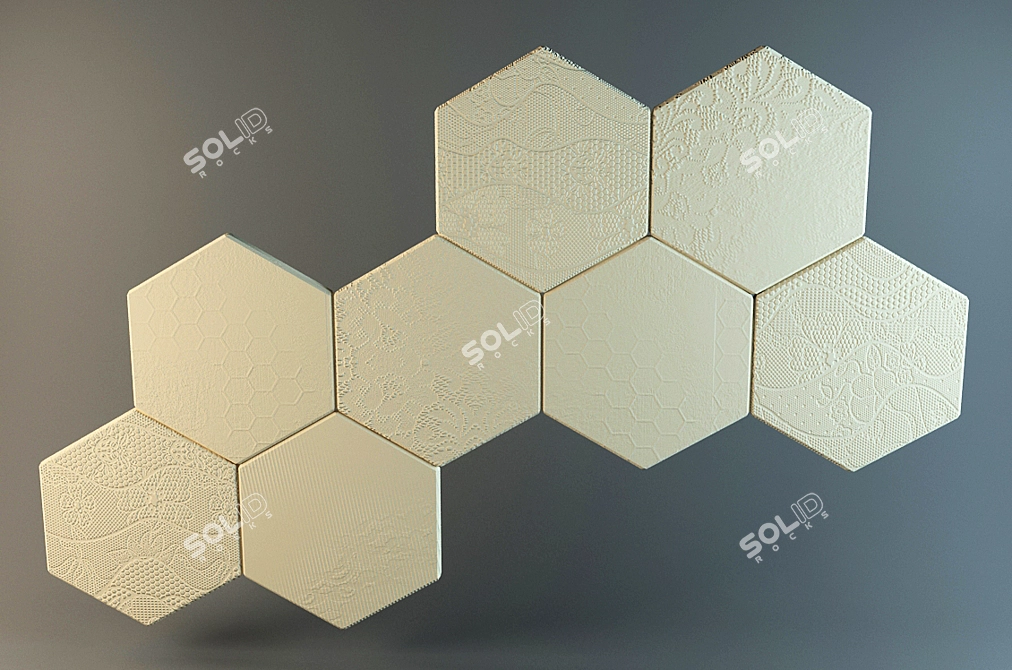 Embossed Matte Ceramic Wall Tile 3D model image 2