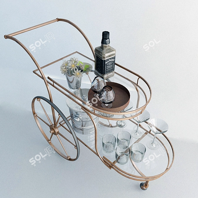 Ken Fulk Admiral Bar Cart 3D model image 2