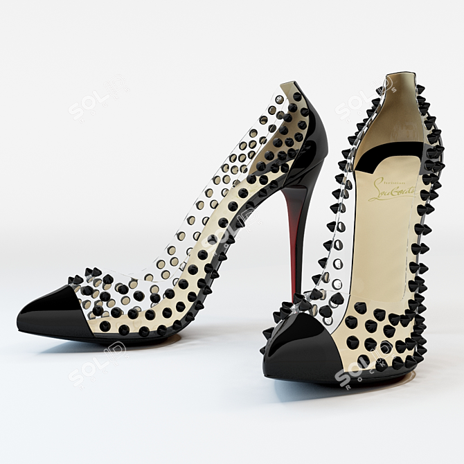 Spike Me Vernis: Elegant High Heel Pumps 3D model image 1