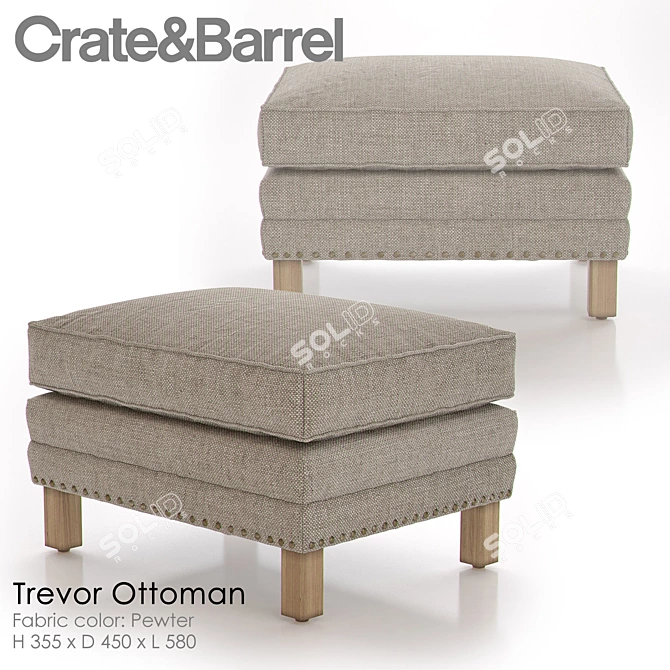 Trevor Ottoman: Stylish and Versatile Seating 3D model image 1