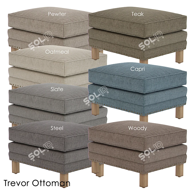 Trevor Ottoman: Stylish and Versatile Seating 3D model image 2