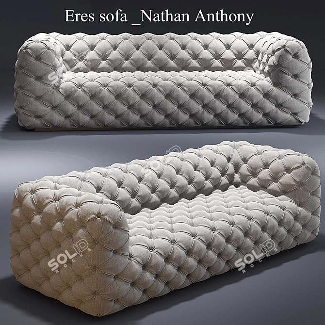 Luxury Eres Tufted Sofa 3D model image 1