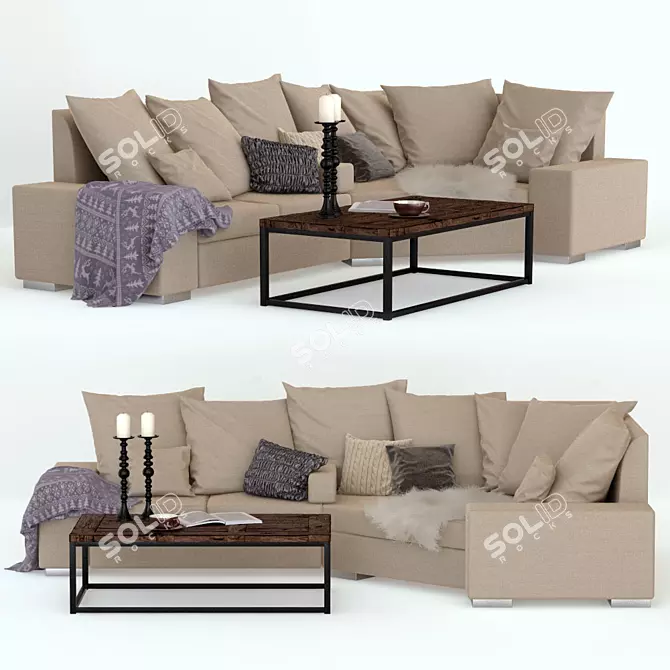 Sleek Skeidar Modern Sofa 3D model image 1