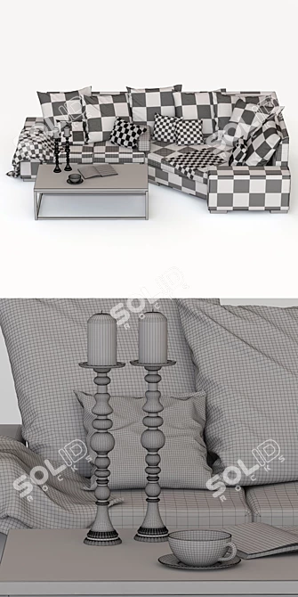 Sleek Skeidar Modern Sofa 3D model image 3