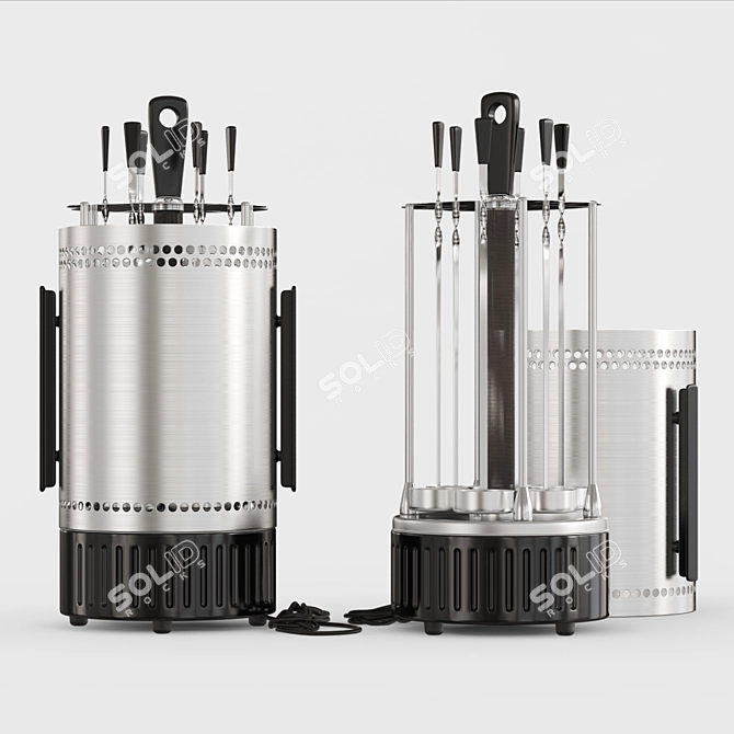 Portable Electric Grill: Master the Art of Grilling 3D model image 1