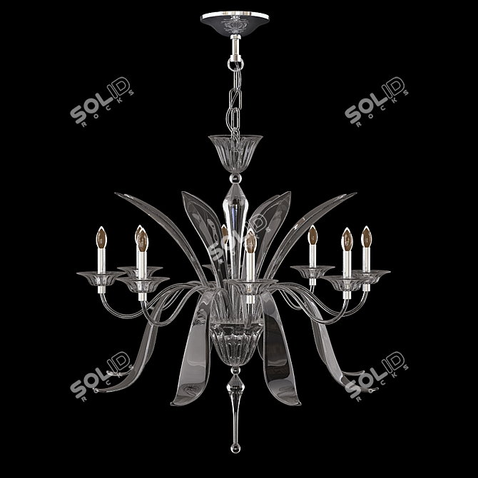 Elegant Round Chandelier - Ø110cm 3D model image 1