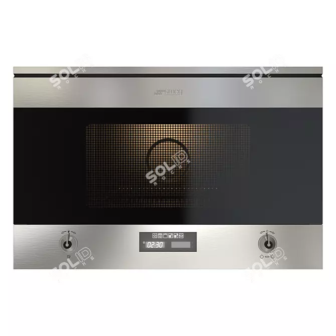 Sleek Smeg Microwave, Stainless 3D model image 1