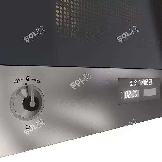 Sleek Smeg Microwave, Stainless 3D model image 2