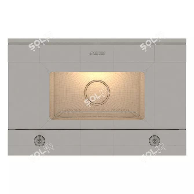 Sleek Smeg Microwave, Stainless 3D model image 3