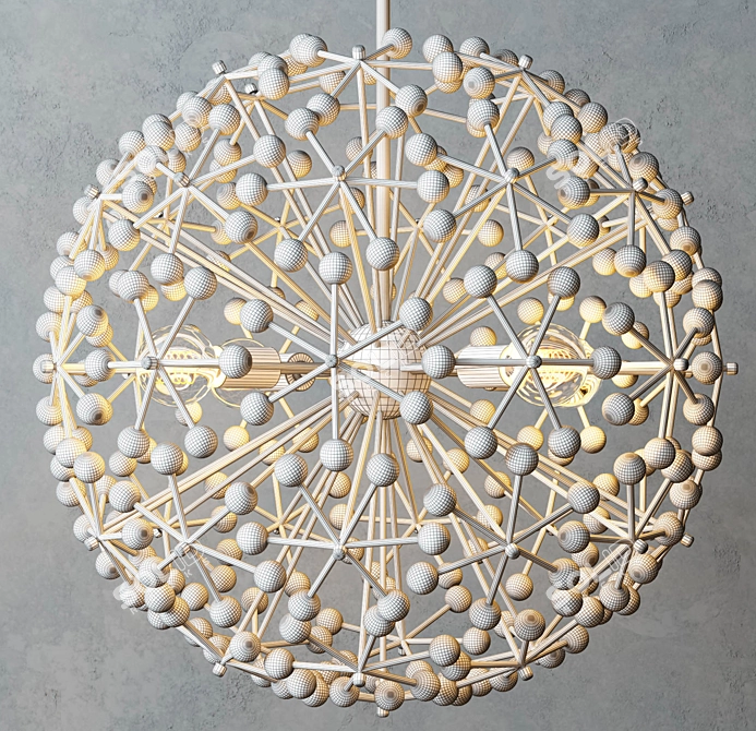 Floral Burst Chandelier: Elegant and Dynamic Lighting 3D model image 3