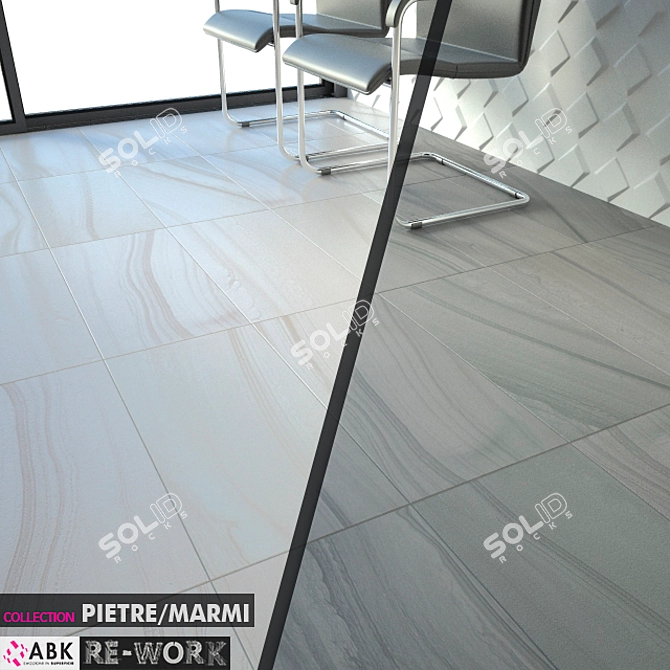 ABK Pietre Marmi Re-Work Single 2 Grey White Set 06 3D model image 1