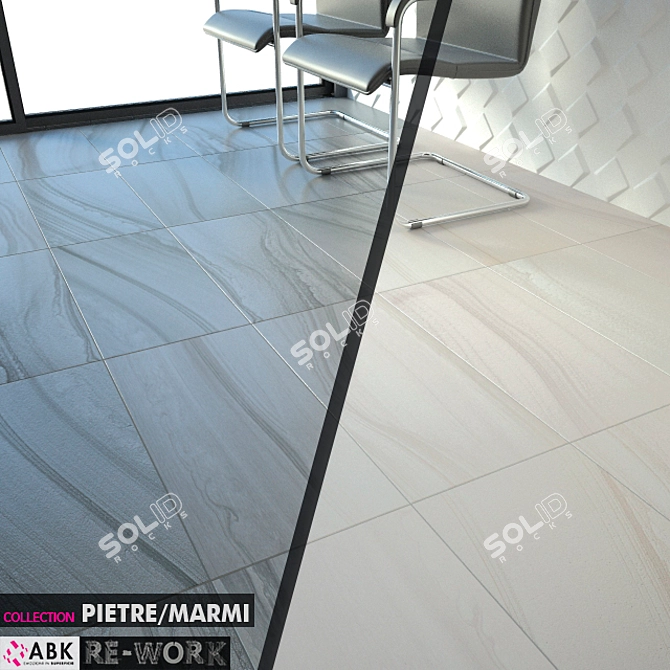 ABK Pietre Marmi Re-Work Single 2 Grey White Set 06 3D model image 2