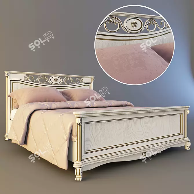 Alesi Belfan Bed - Sleek and Stylish 3D model image 1