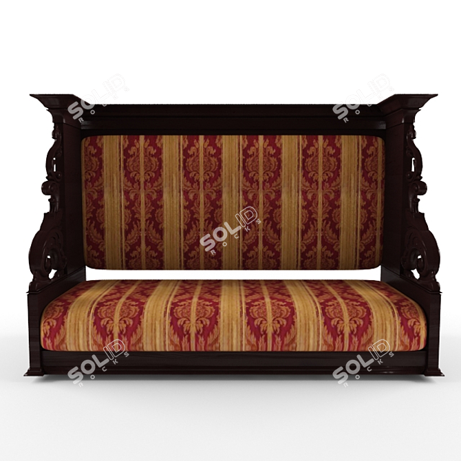 Vintage Baroque-inspired Antique Desk 3D model image 1