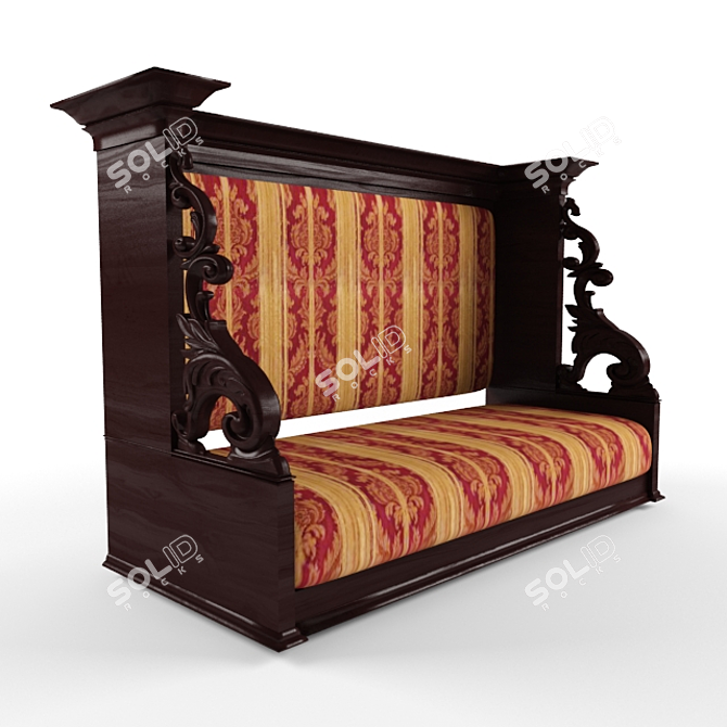 Vintage Baroque-inspired Antique Desk 3D model image 2