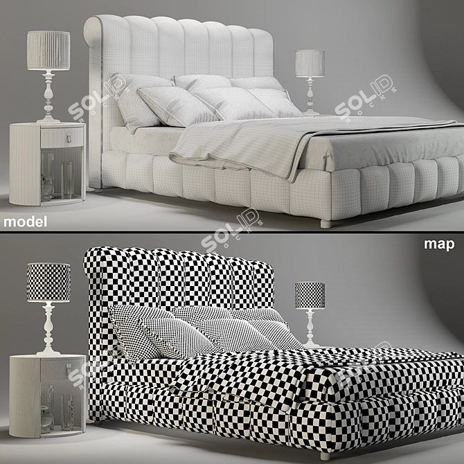 Luxury DV Home Collection Bed 3D model image 2