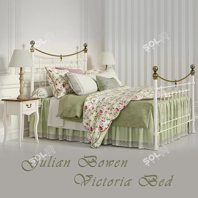 Elegant Victoria Stone Bedroom Set 3D model image 1