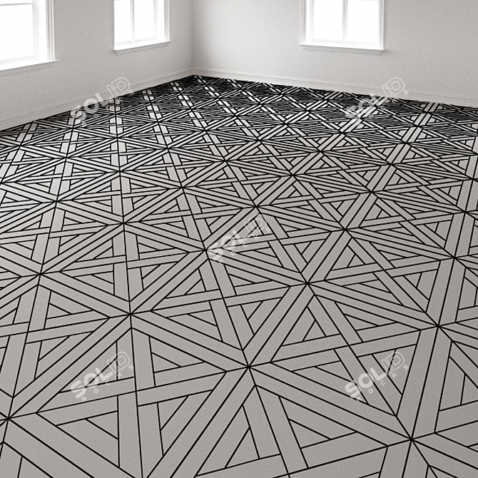 Coswick Modular Parquet | 635x635 Tile Size 3D model image 2