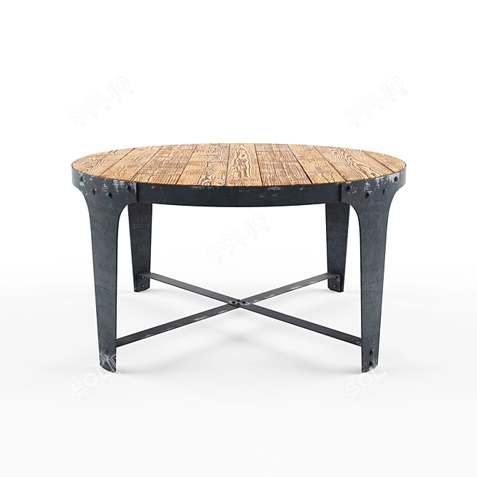 Rustic Loft Coffee Table 3D model image 2