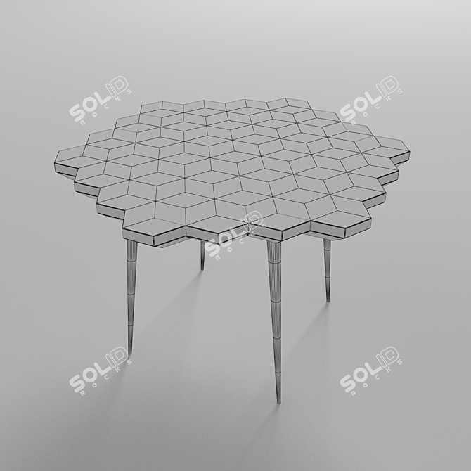 Modern Wooden Patterned Table | Stylish Home Décor 3D model image 3