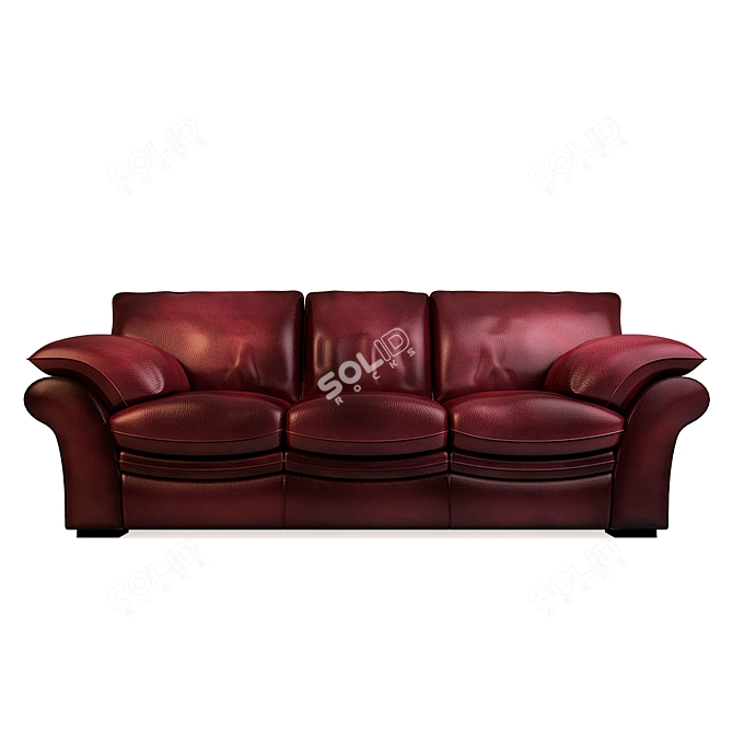 Elegant Kansas Leather Sofa 3D model image 2