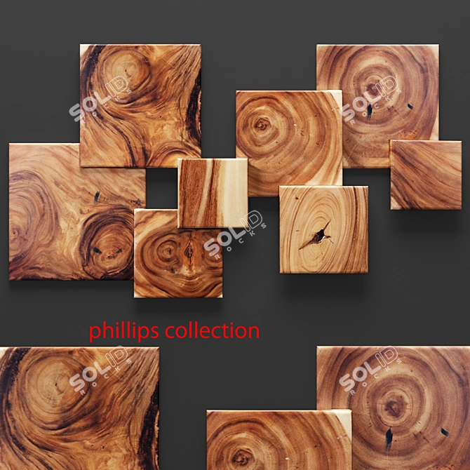 Modern Square Wall Art Set 3D model image 1