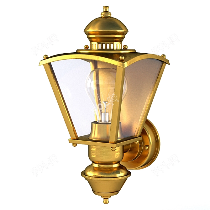 Polished Brass Outdoor Light 3D model image 1