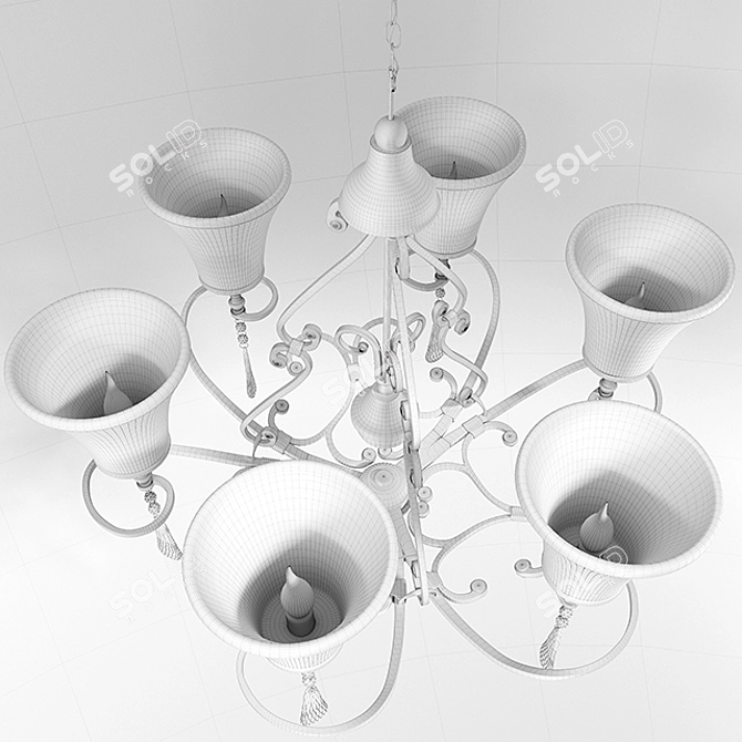 Elegant Filante Chandelier 3D model image 2