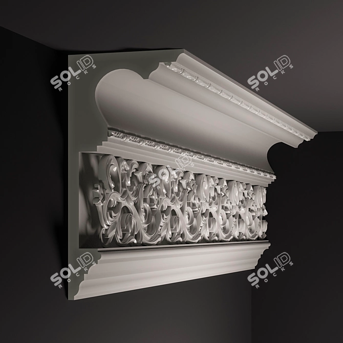 Torus Style Cornice - Elegant Decor Solution 3D model image 2