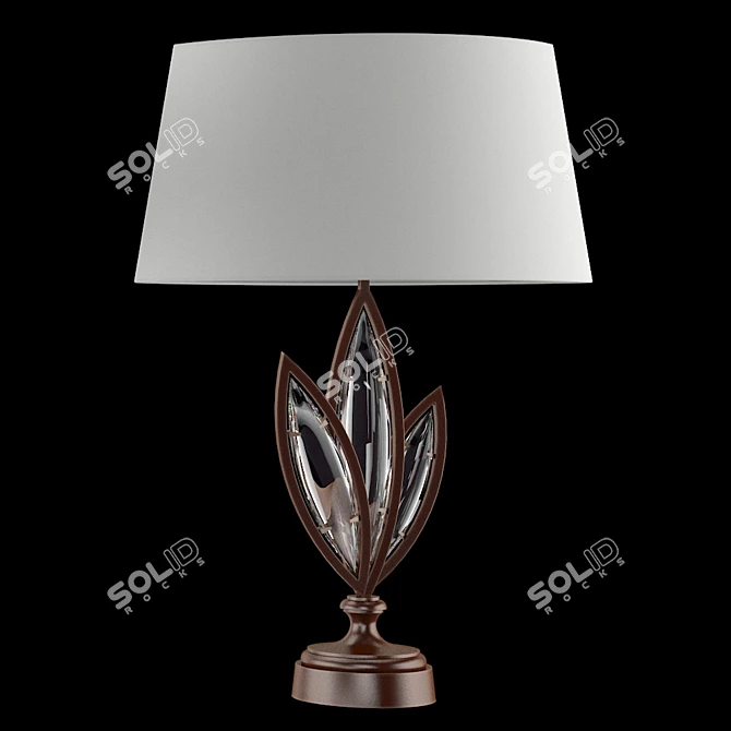 Marquise Bronze Lamp with Smoothed Crystals 3D model image 1