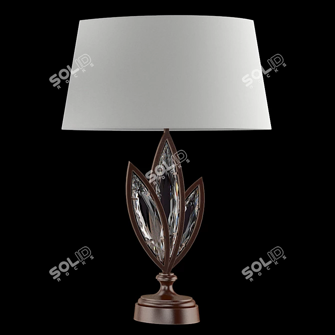 Marquise Bronze Lamp with Faceted Crystals 3D model image 1