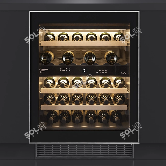 Liebherr UWT1682 Wine Cabinet: 60cm, Animated Door, Multiple Textures 3D model image 2