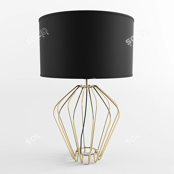 Modern Metal Wire Table Lamp 3D model image 1