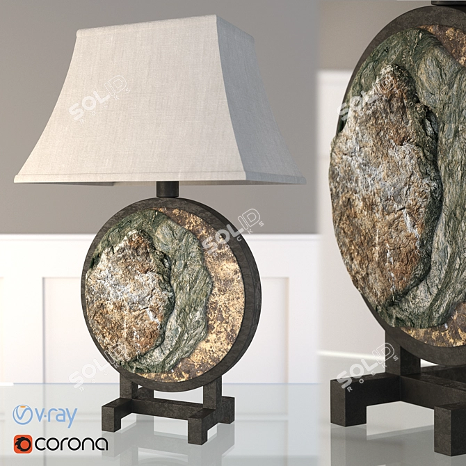 Title: Slate Table Lamp - Exquisite Lighting Solution 3D model image 1