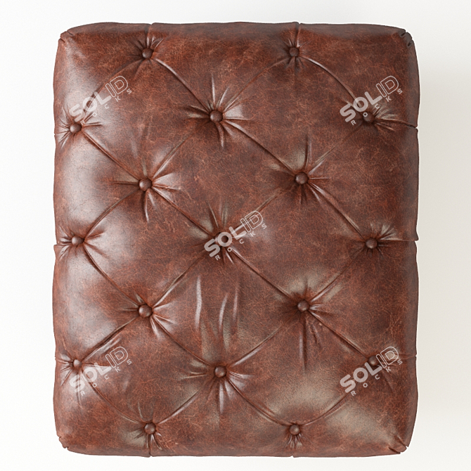 Luxurious Claverdon Leather Footstool 3D model image 2