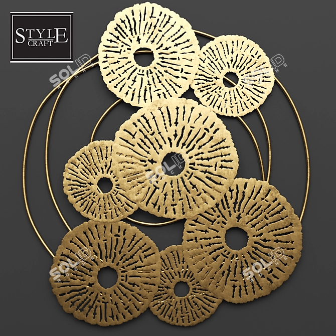 Stylish Round Wall Decor 3D model image 1