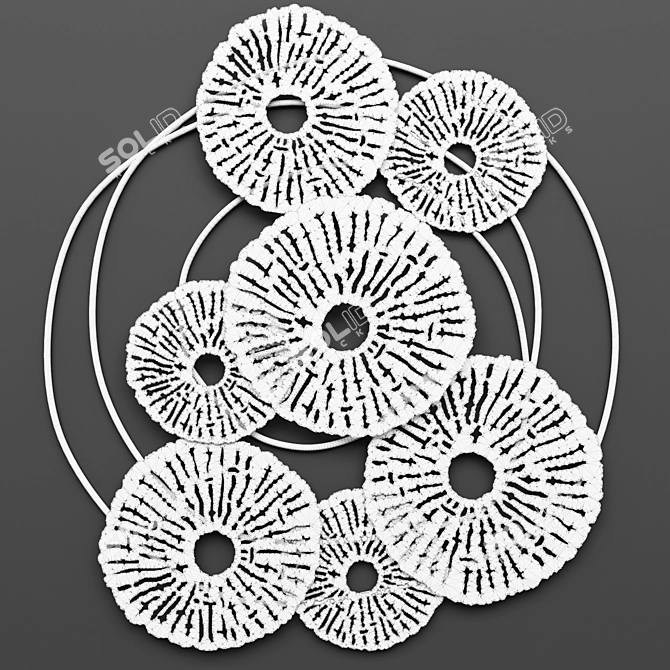 Stylish Round Wall Decor 3D model image 3