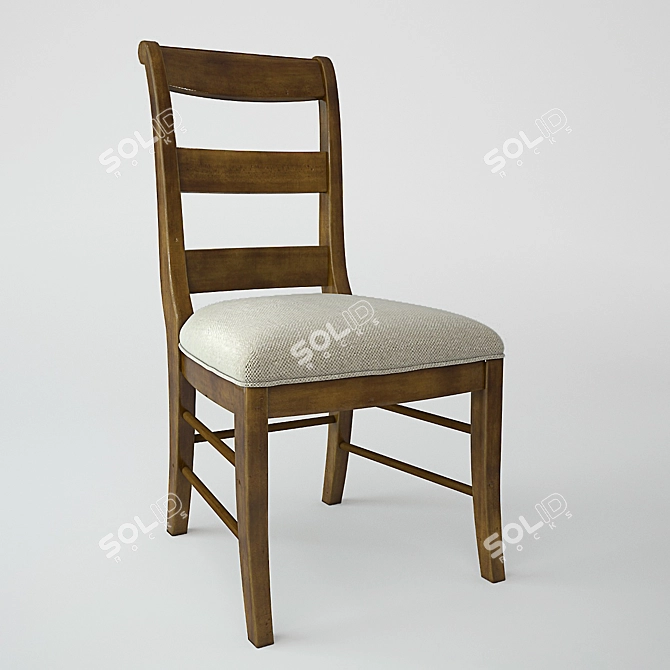 Archivist Ladderback Side Chair 3D model image 1